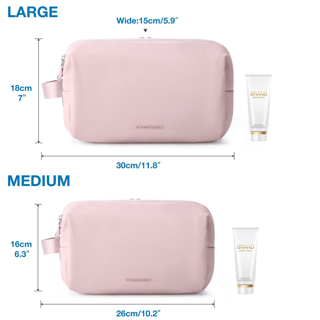 Kosmetixo Pochette da viaggio impermeabile per donne e uomini | Pochette leggera in S/M/L | Accessori da viaggio per prodotti per la cura e trucco | Organizer da viaggio unisex