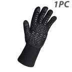 ThermaGrip Guanto da Grill Resistente al Calore | Silicone & Cotone | Antiscivolo & resistente al fuoco fino a 800 °C | Per Grill, Forno & BBQ | 1 pezzo