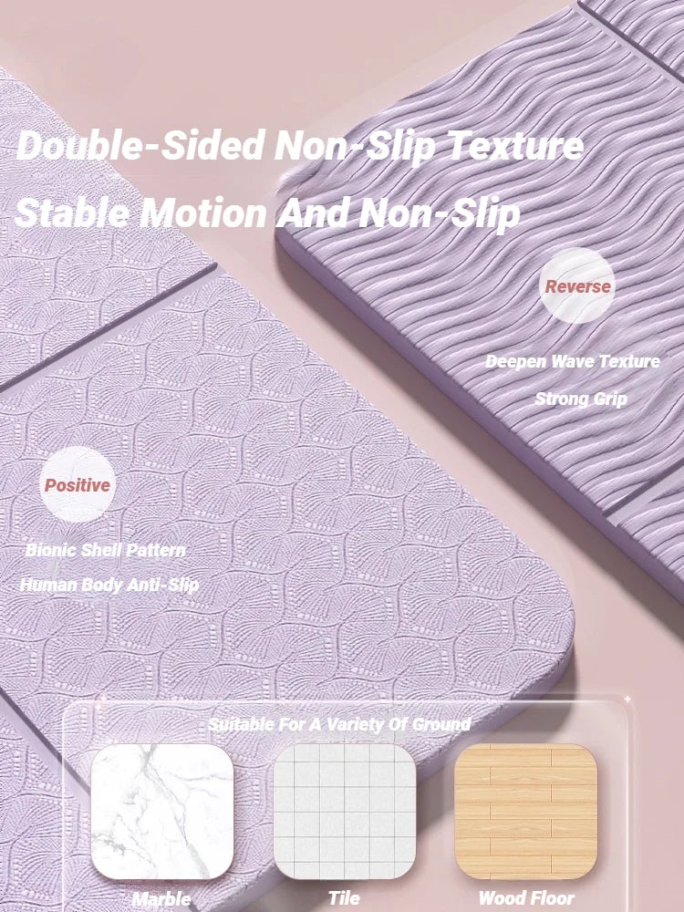 YogaMat FlexFold | Pieghevole & Leggero | Antiscivolo su Entrambi i Lati | Materiale TPE Ecologico