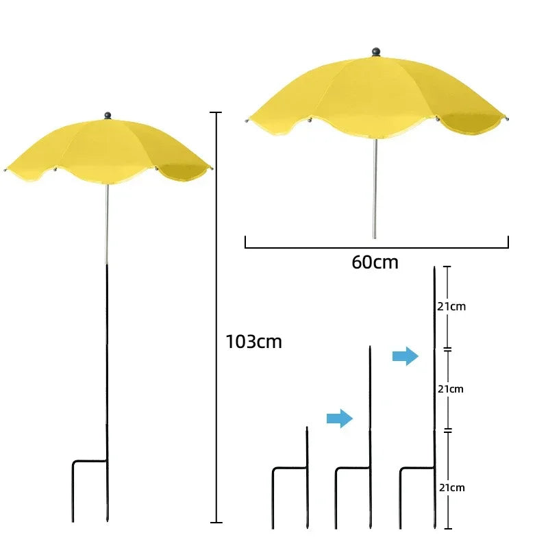 Florashade Protezione per Piante al Sole | Protezione per Piante Regolabile | Ombrello Resistente ai UV con Picchetto da Terra | Resistente alle Intemperie | Ø 60 cm