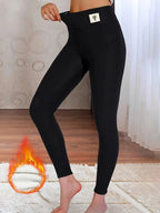 Leggings Termici da Donna | Cashmere di Pecora Foderato e Modellante | Vita Alta e Effetto Sollevamento Glutei | Velureva