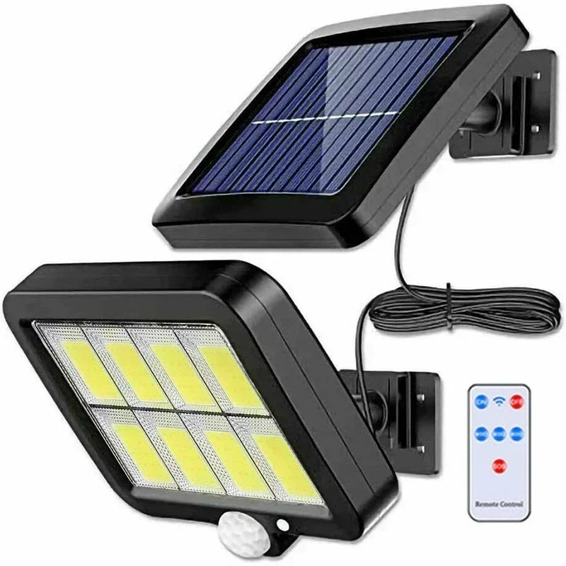 LuminaX Solar | 100 COB LED Lampada Solare | IP65 | Sensore di Movimento & 3 Modalità | Illuminazione Esterna Senza Fili