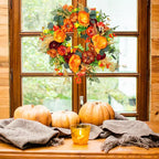 Autumna Charm Ghirlanda Autunnale | Zucca & Rattan | 40 cm | Decorazione Artigianale per Autunno & Ringraziamento