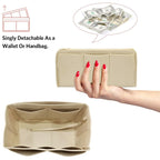 TaschenLuxe Organizer Inlay | Inserto in feltro con cerniera | 15 scomparti & cordino per chiavi | Per borse e shopper
