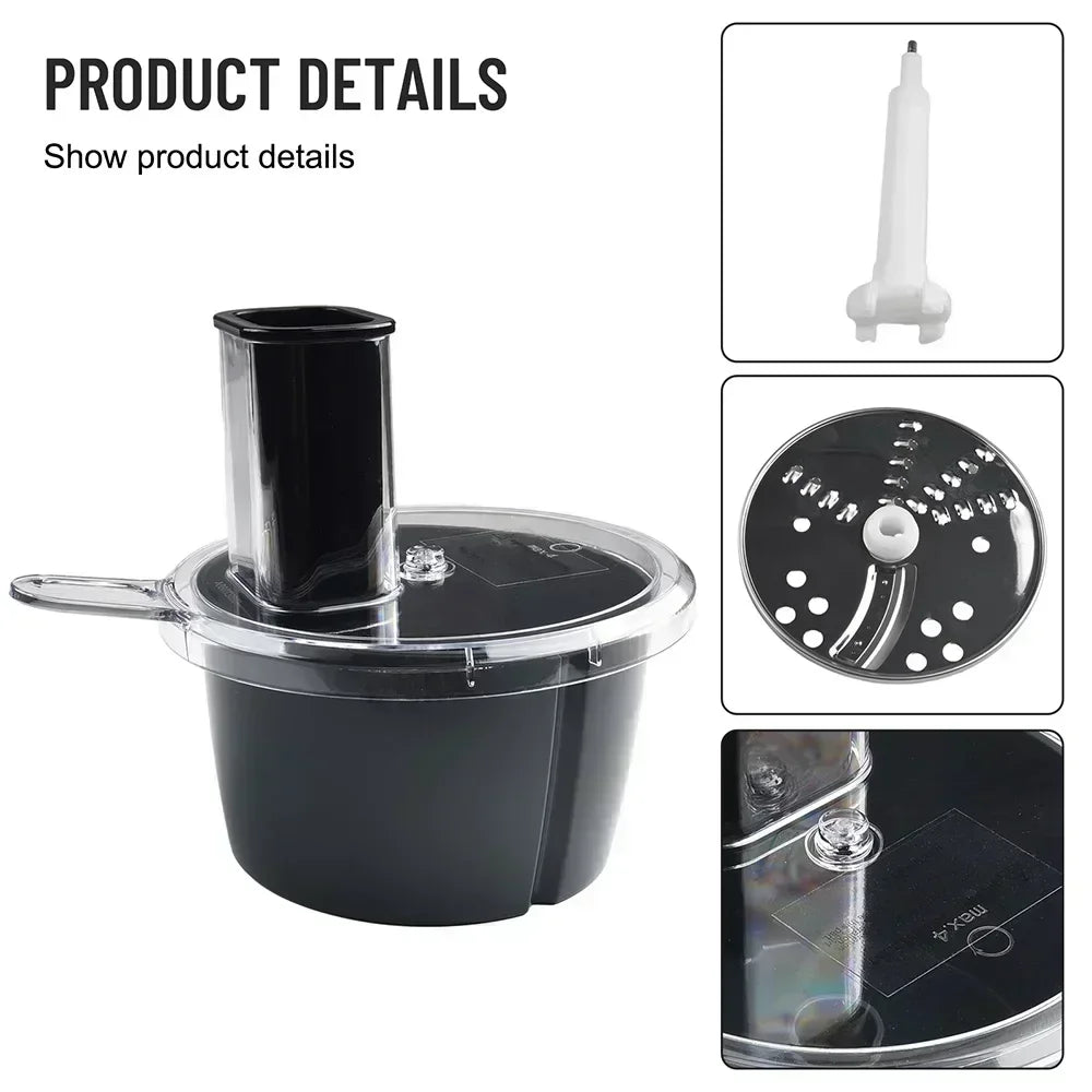 MixWerk Thermomix Set di Taglio per TM6 & TM5 | Affettaverdure & Grattugia per Formaggio | Accessorio per Affettare Ravanelli & Patate Dolci | Accessorio con Contenitore