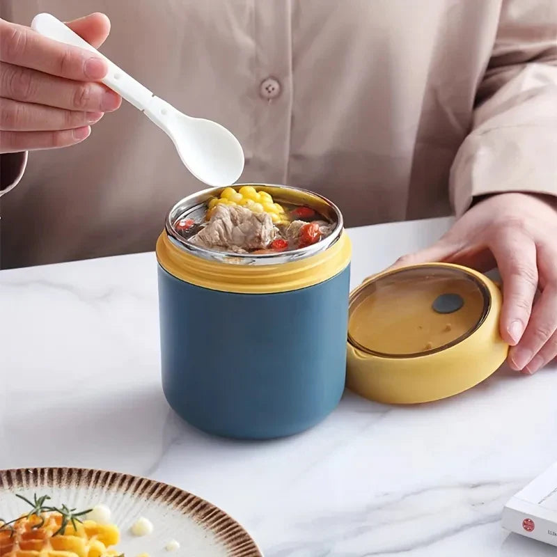 ThermoMea Contenitore Termico in Acciaio Inossidabile | 530 ml / 710 ml | Tazza Isolata per Zuppe e Pranzo | Antifuga e Durevole