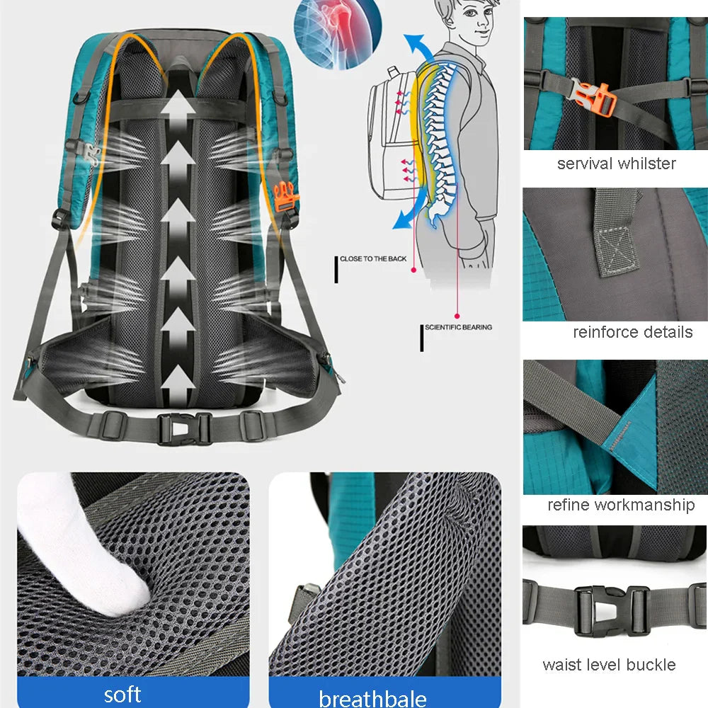 Alpivento Zaino da Trekking 70L | Zaino da Campeggio Impermeabile con Protezione dalla Pioggia | Grande Zaino Outdoor per Escursionismo, Alpinismo & Viaggi  Marchio:
