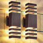 LumiBloc LED Applique da Esterno | Effetto Up & Down | Attacco E27 | Impermeabile IP65 | Design Moderno per Giardino e Balcone