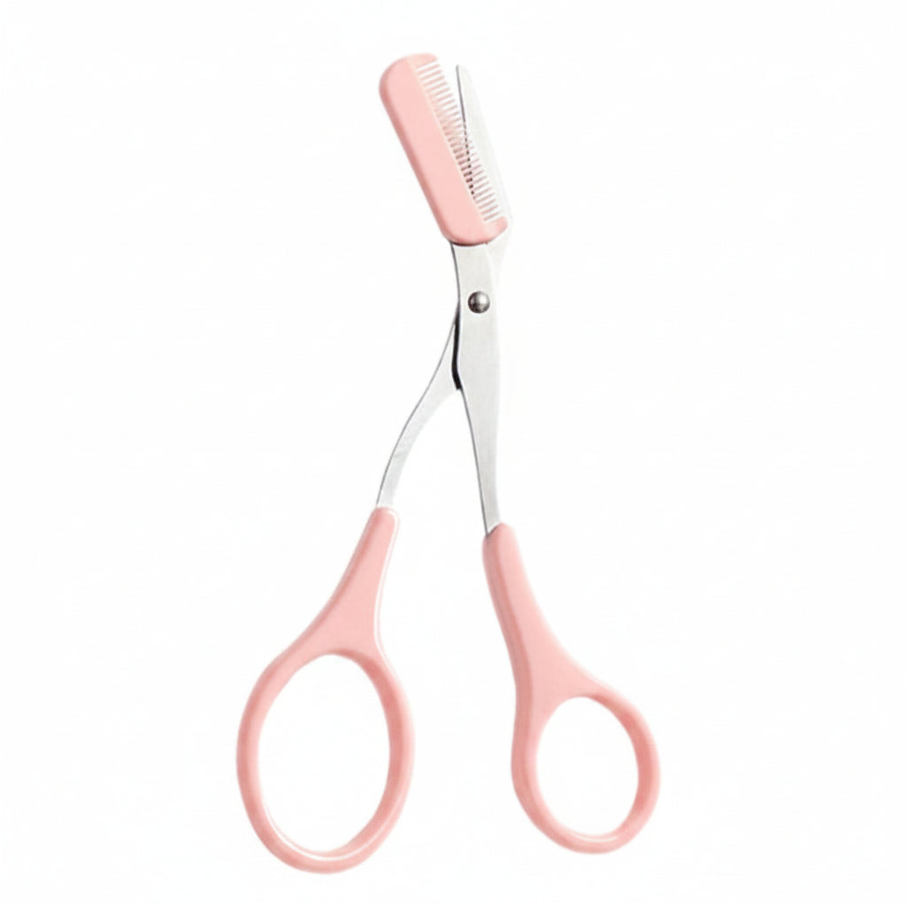 SHARPMATE - Forbici per sopracciglia in acciaio inossidabile con rifinitore a mini pettine