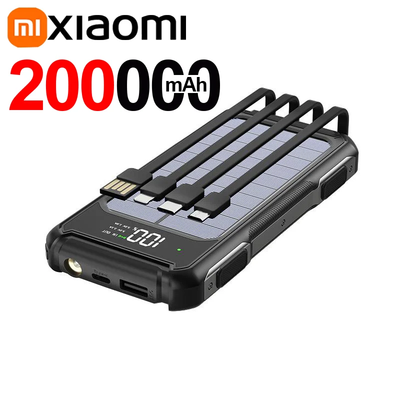 Powerbank Solare Voltora 20K | 20.000mAh | Cavo 4-in-1 | Ricarica Rapida & LED di Emergenza | Per iPhone & Samsung