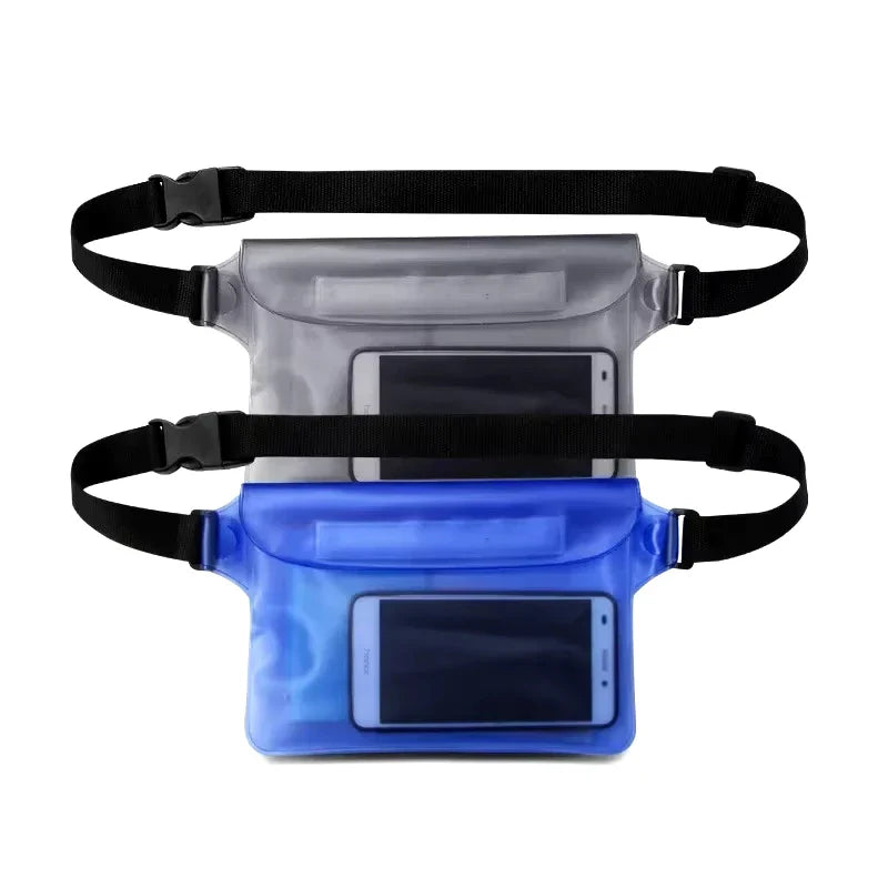 Borsa a vita impermeabile AquaSafeX | Chiusura tripla | Sacchetto trasparente per smartphone e oggetti di valore | Cintura regolabile