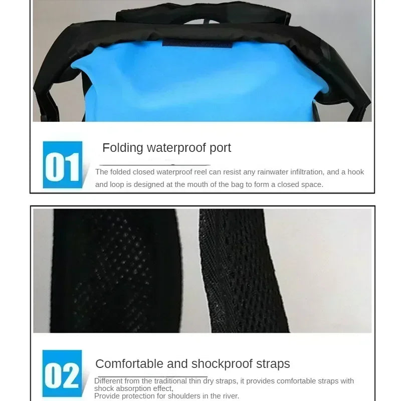 Zaino Impermeabile AquaDryX 25L | Sacco a Pelo Galleggiante | Rolltop & Traspirante | Ideale per Kayak, Trekking & Outdoor