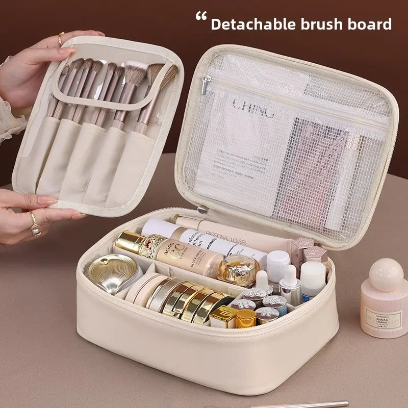 VELINIA Pochette per Cosmetici Donna | Grande Capacità | Impermeabile & Lussuosa | Pelle PU