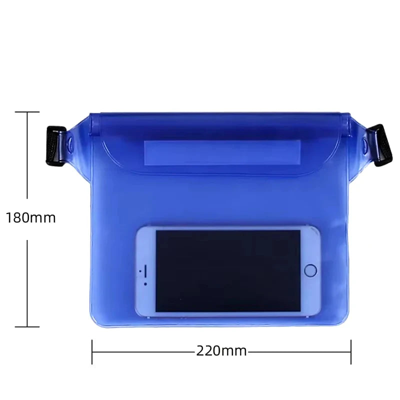 Borsa a vita impermeabile AquaSafeX | Chiusura tripla | Sacchetto trasparente per smartphone e oggetti di valore | Cintura regolabile