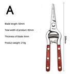 TreeGrip 20 | Forbice da giardino con manico in legno | 20 cm | Acciaio al carbonio forgiato | Per rami e alberi da frutto