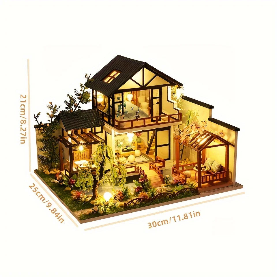Minvella | Casa in miniatura fai-da-te in legno | Kit 3D da costruire | Set creativo per giovani e adulti | Idea regalo perfetta
