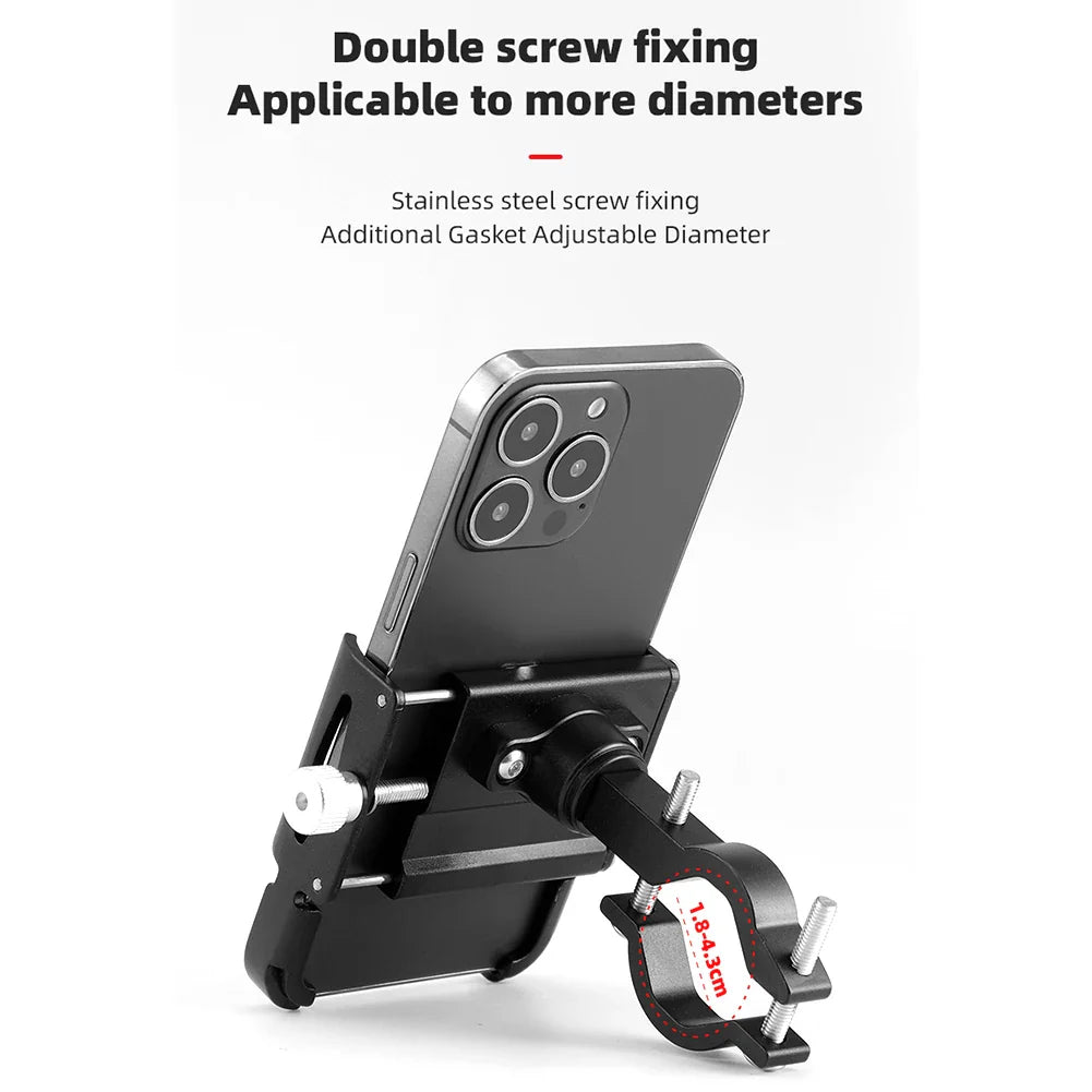 Supporto per Smartphone da Bicicletta RideGrip 360 Pro | Ruotabile a 360° | Lega di Alluminio | Resistente agli Urti e Sicuro | Per Bicicletta, Moto e E-Scooter