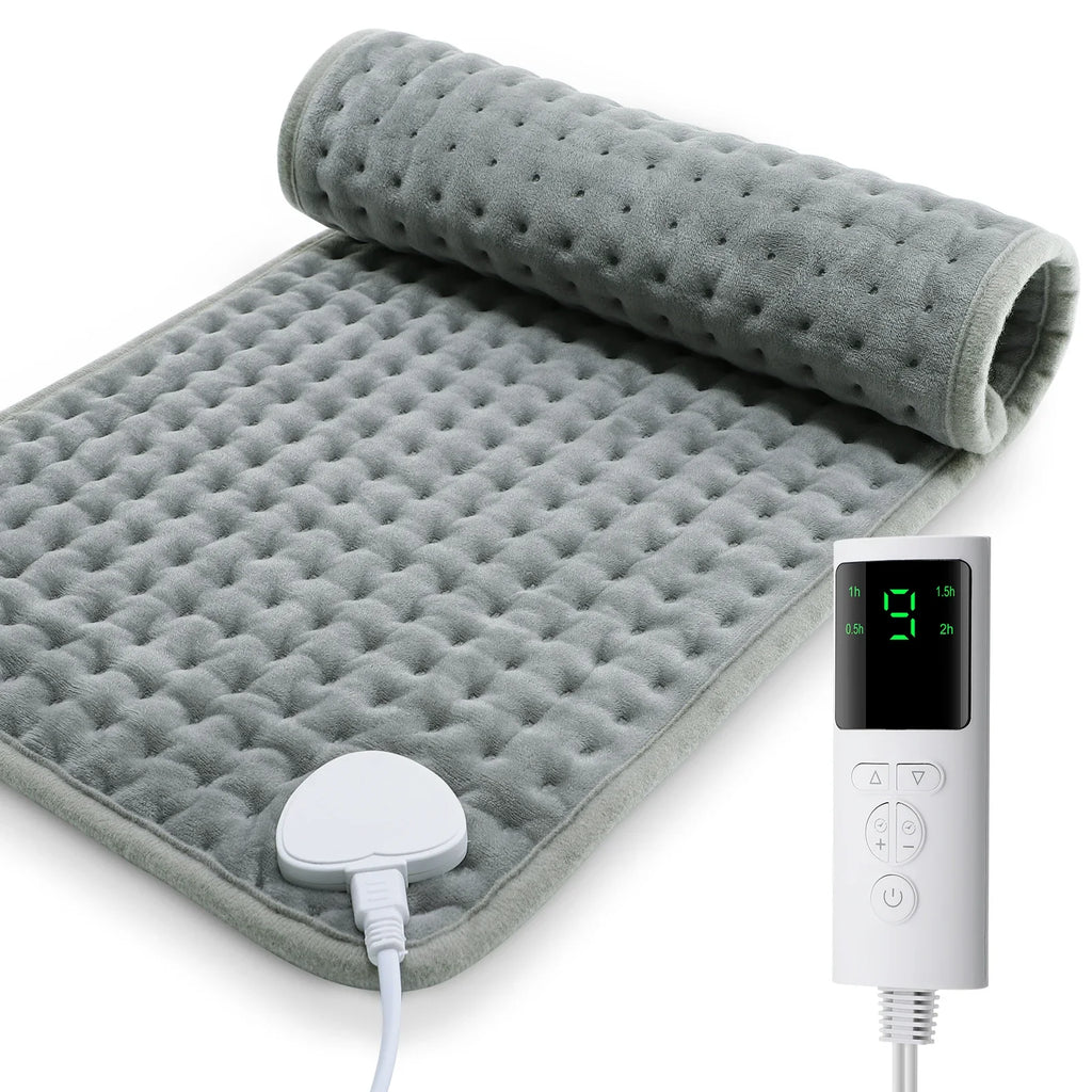 CosiTherm Cuscino Riscaldante | 9 Livelli di Temperatura & 4 Opzioni Timer | Microfibra Super Morbida | 58×29 cm