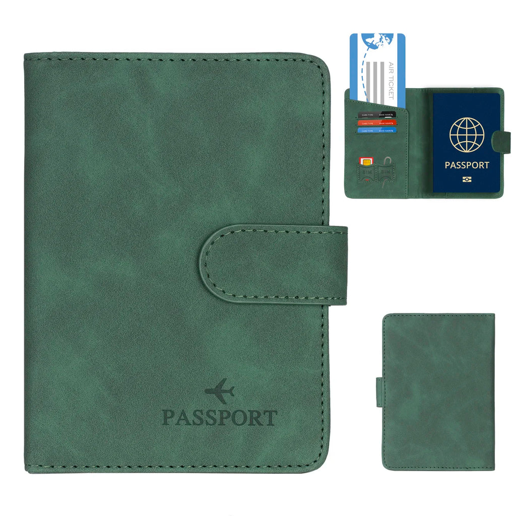 Copertura per passaporto Travello | Protezione RFID | Aspetto pelle vera | Per donne e uomini