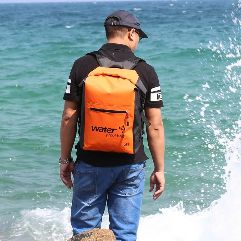 Zaino Impermeabile AquaDryX 25L | Sacco a Pelo Galleggiante | Rolltop & Traspirante | Ideale per Kayak, Trekking & Outdoor