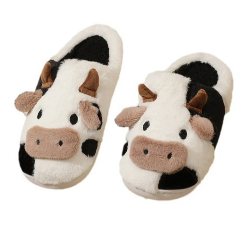 MooVera | Pantofole Invernali Design Mucca | Morbide & Calde | Antiscivolo & Confortevoli | Pantofole in Cotone Unisex per Donne & Uomini