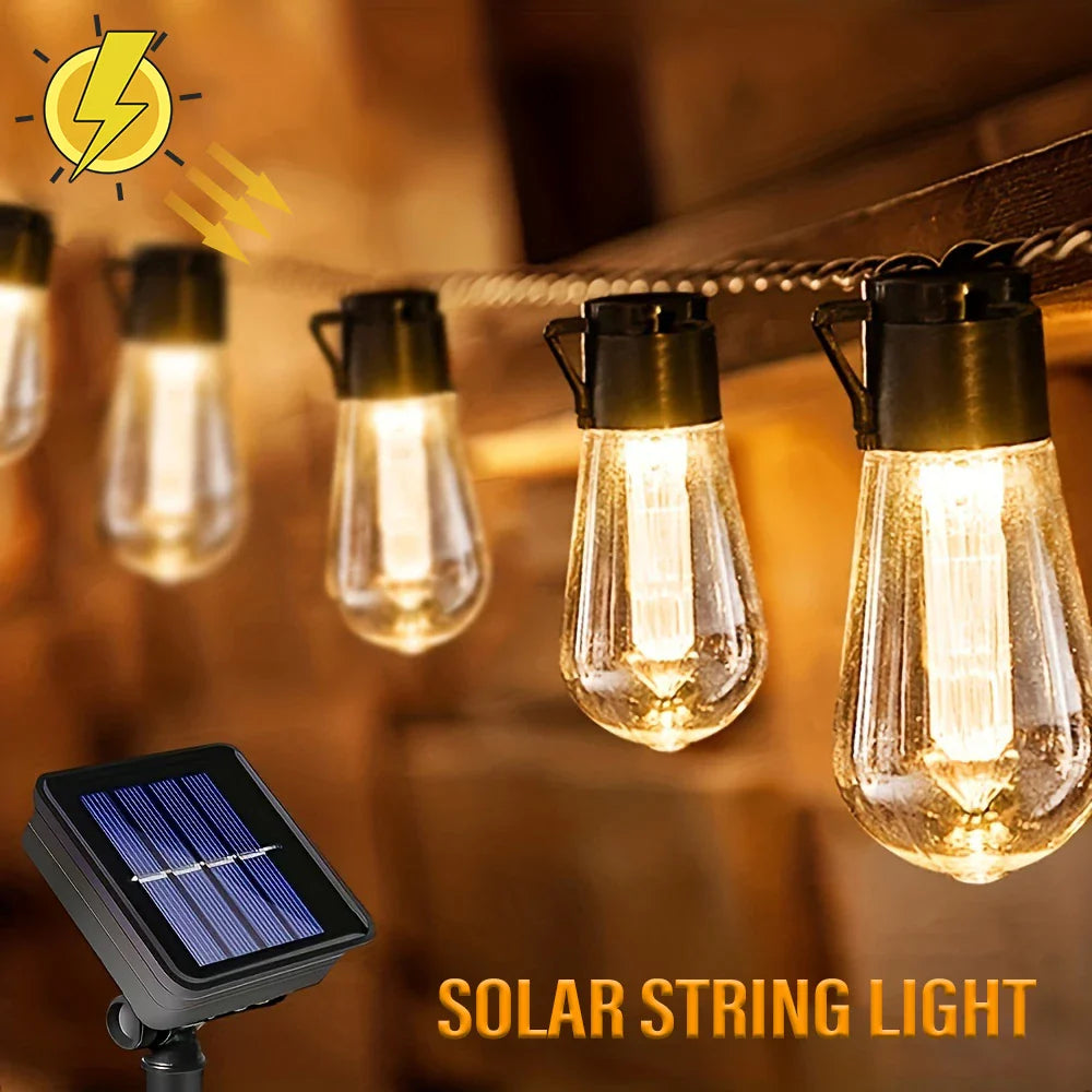 Stringa di luci solari LED SolaLuma | Impermeabile IP44 | Per giardino, terrazza e campeggio | Illuminazione automatica