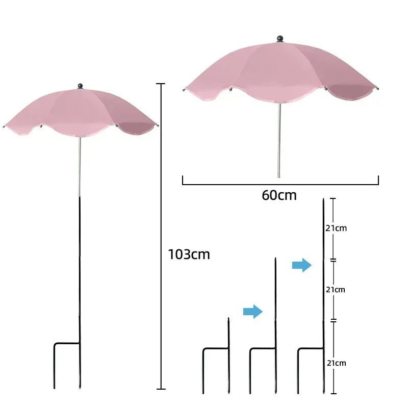 Florashade Protezione per Piante al Sole | Protezione per Piante Regolabile | Ombrello Resistente ai UV con Picchetto da Terra | Resistente alle Intemperie | Ø 60 cm