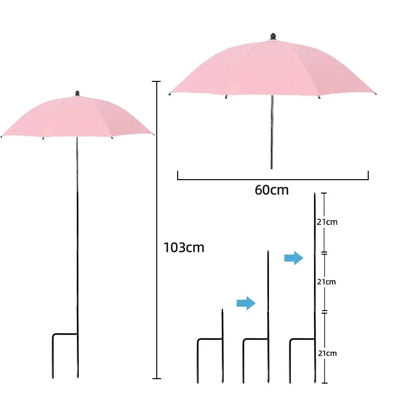 Florashade Protezione per Piante al Sole | Protezione per Piante Regolabile | Ombrello Resistente ai UV con Picchetto da Terra | Resistente alle Intemperie | Ø 60 cm