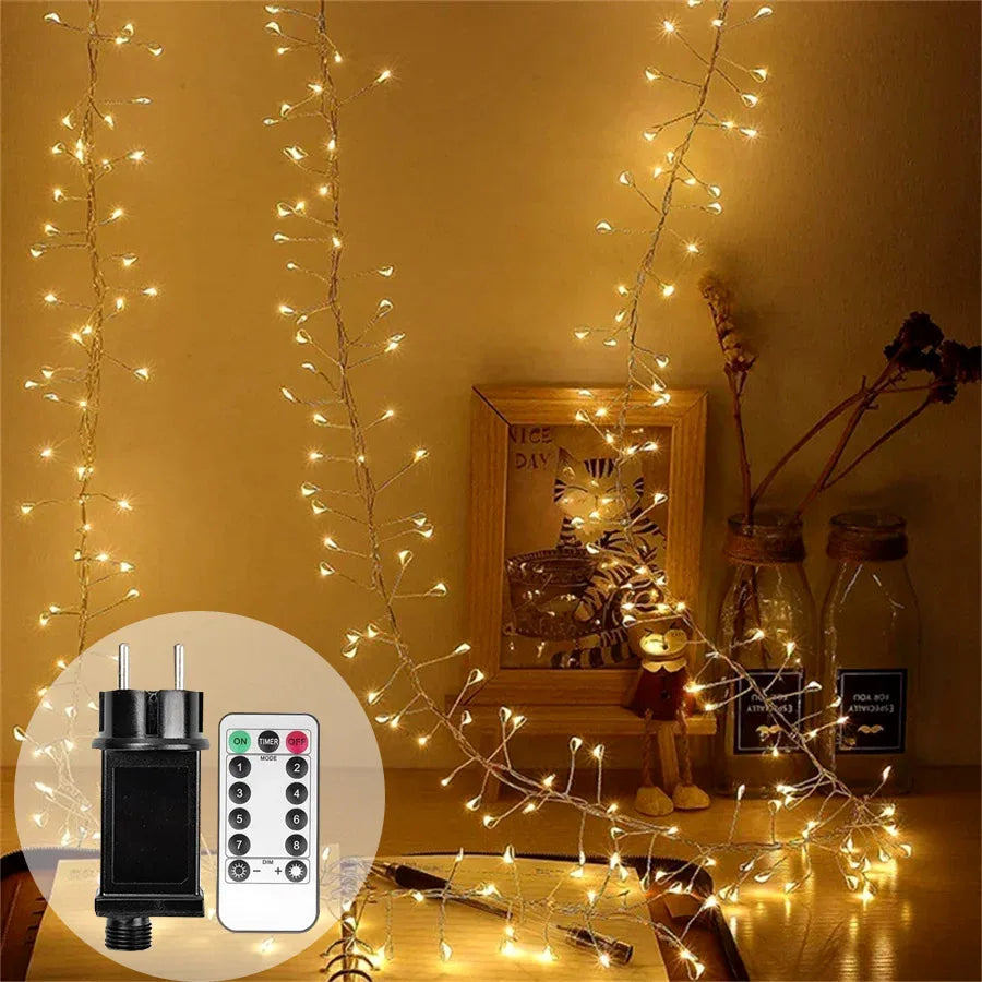 Catena di luci LED Cluster Lumistra | Bianco caldo & Bianco freddo | 36 m Filo d'argento | Impermeabile IP44 | Per Natale, matrimoni & feste