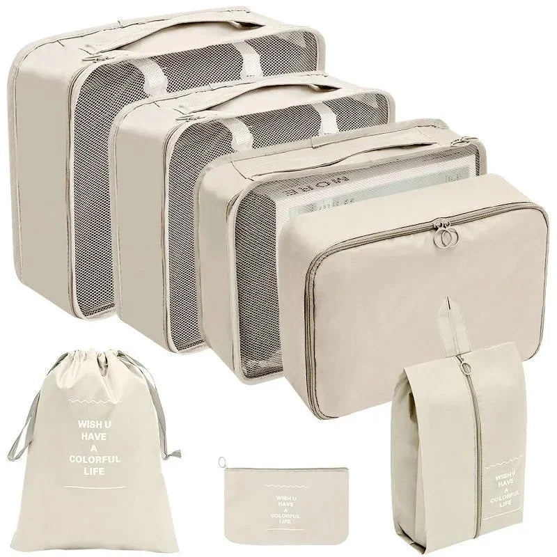 Set Organizer da Viaggio PackWunder 7/8/9/10 pezzi | Organizer pieghevole per valigia | Per abbigliamento, scarpe e accessori