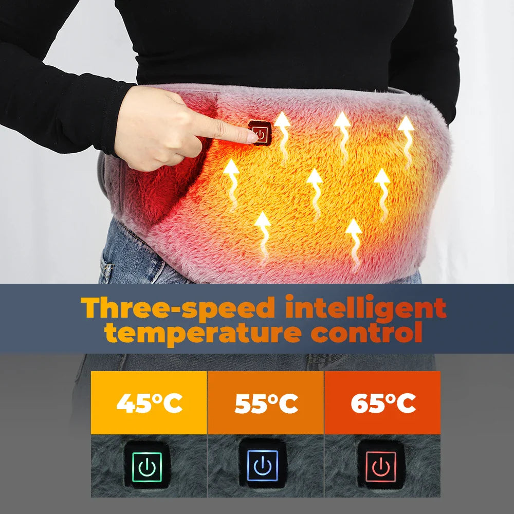 ThermaBelt Pro | Cintura riscaldata elettrica con tecnologia al grafene | Regolazione della temperatura a 3 livelli | Scaldamani e scaldacollo in velluto cristallo | Funzionamento USB