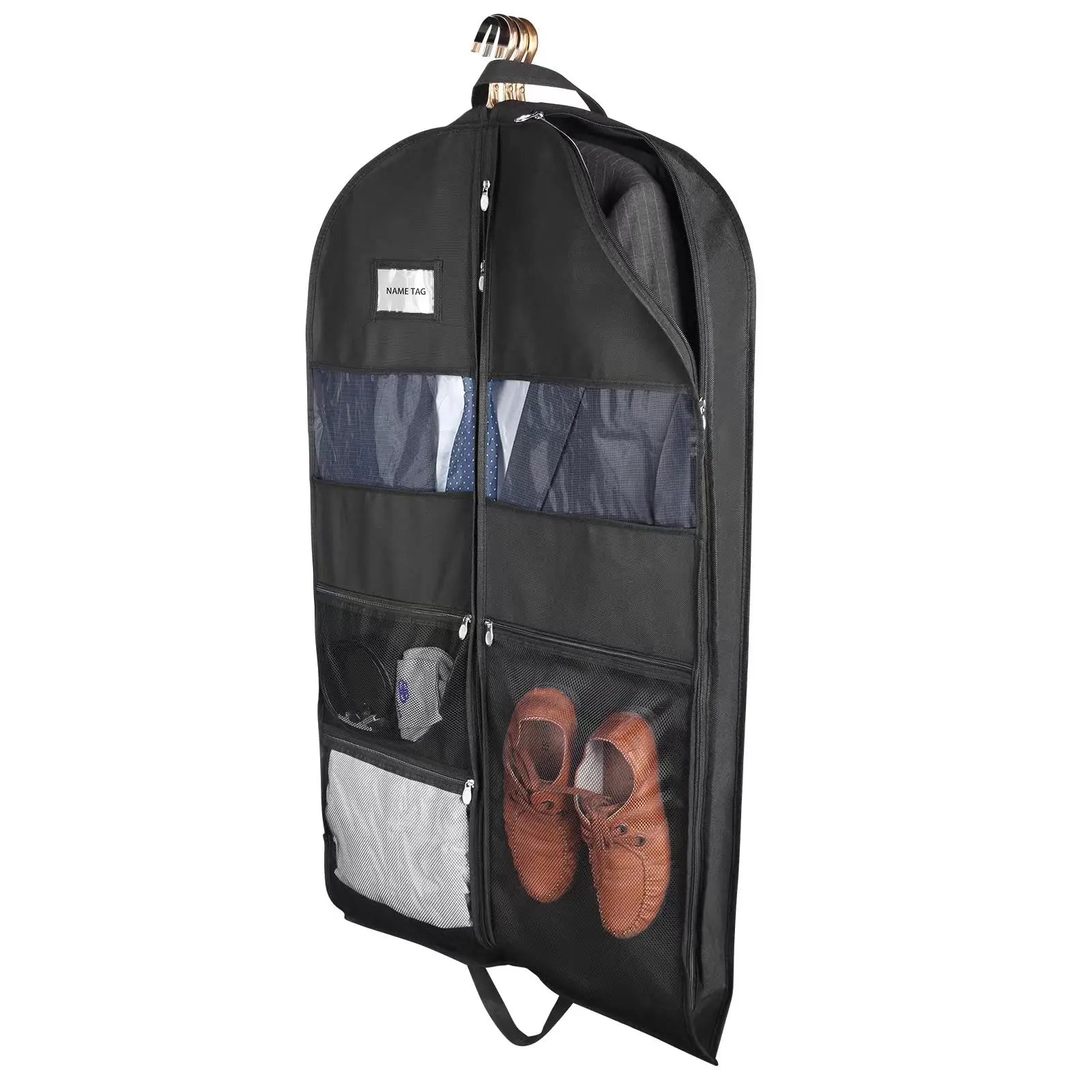 ReiseKleider Sacco per abiti da viaggio | Zip doppio lato & Tasche XXL | Traspirante & Trasparente | Organizer per abiti appesi da 43 pollici