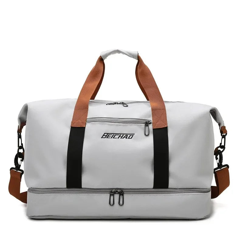 Borsa da viaggio VOLARIS Fitness | Grande capacità | Separazione asciutto-bagnato | Borsa a mano e a spalla per donne