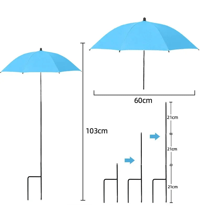 Florashade Protezione per Piante al Sole | Protezione per Piante Regolabile | Ombrello Resistente ai UV con Picchetto da Terra | Resistente alle Intemperie | Ø 60 cm