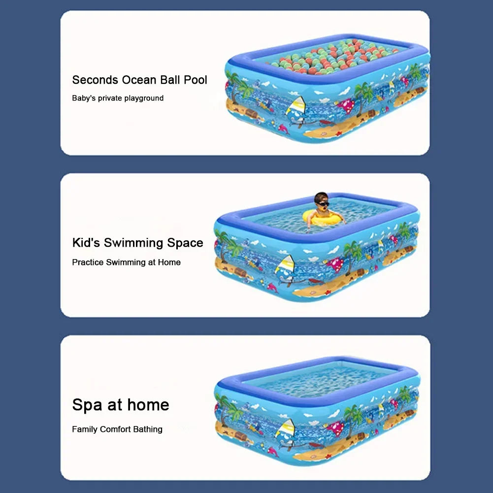 Luftolino Piscina Gonfiabile per Bambini | 110–180 cm | PVC Extra Spesso | Design Cartoon per Giardino e Balcone