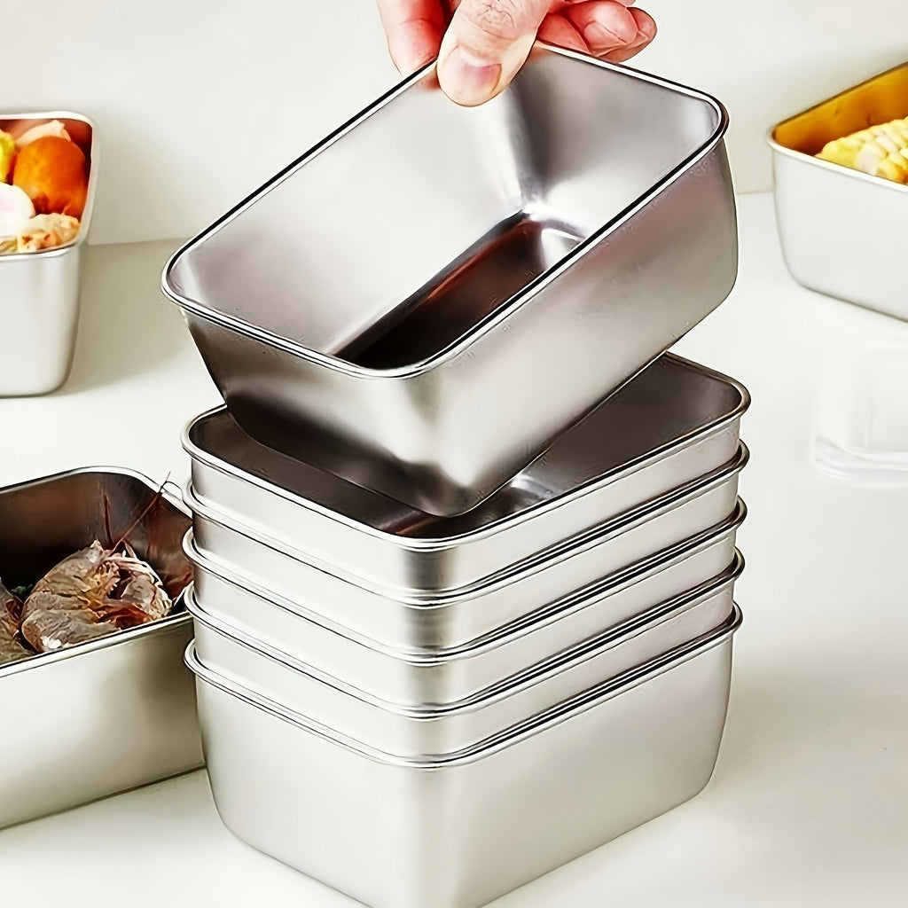 NUTRIBOX - Set di contenitori per alimenti in acciaio inossidabile da 7 pezzi, soluzione durevole e impilabile per la preparazione dei pranzi