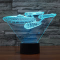 Lampada Illusione 3D Star Trek | Enterprise Fluttuante | Luce LED Multicolore | Alta 20 cm