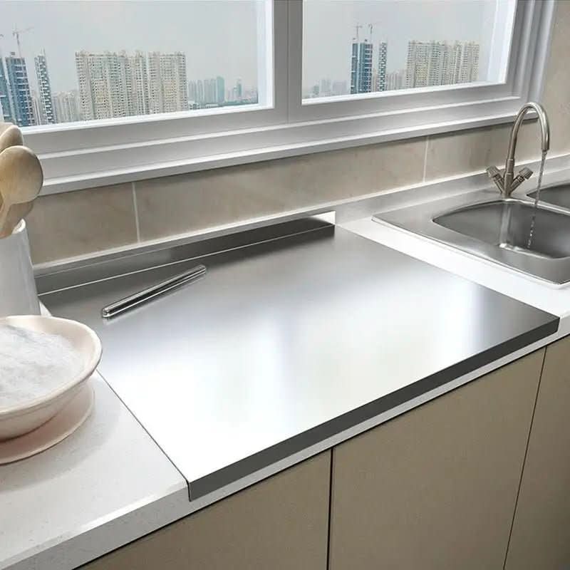 CHEFCRAFT - Tavola per la preparazione degli alimenti in acciaio inossidabile durevole con bordo integrato e piedi antiscivolo