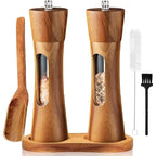 MILLHAVEN - Eleganti macina sale e pepe in legno con macinino regolabile per un controllo preciso della stagionatura e un'estetica senza tempo in cucina