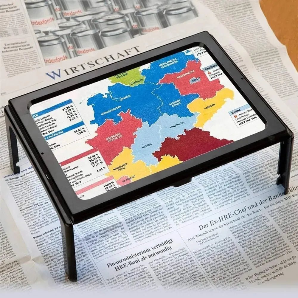 PAGEVIEW - Lente d'ingrandimento pieghevole 3x con luce LED progettata per un supporto alla lettura chiaro e confortevole