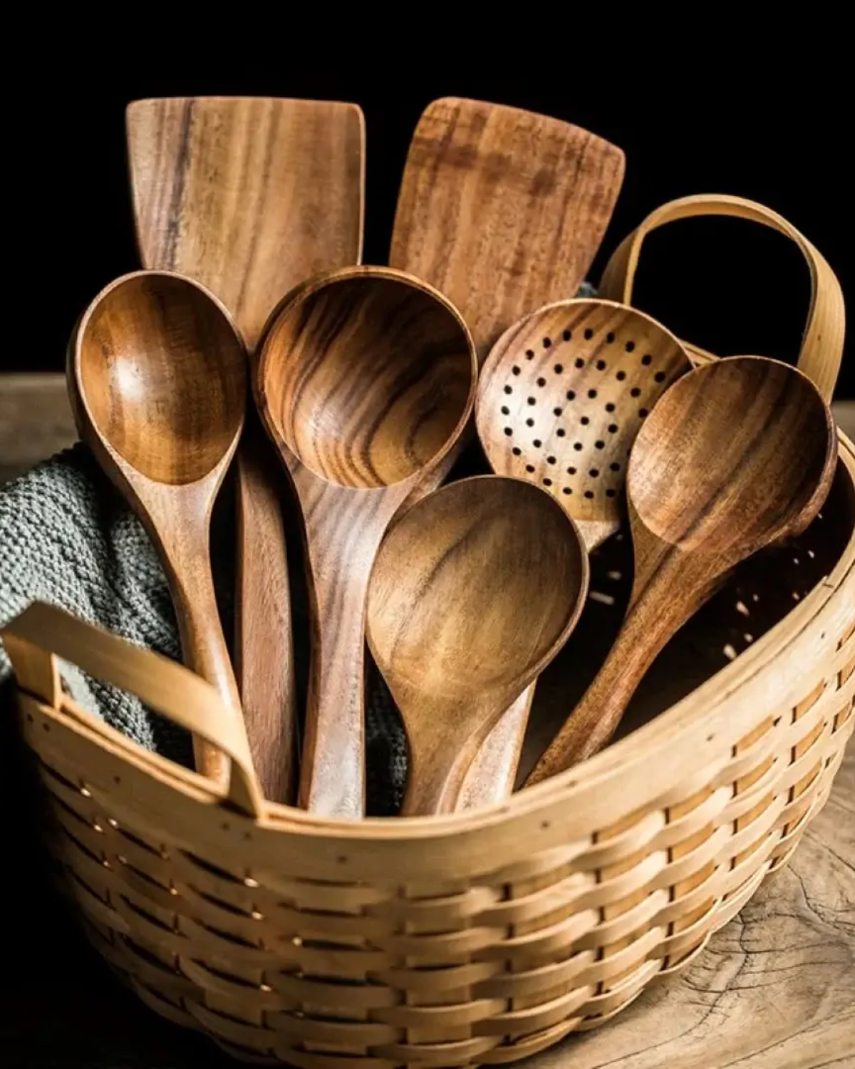 Set di Utensili da Cucina in Teak