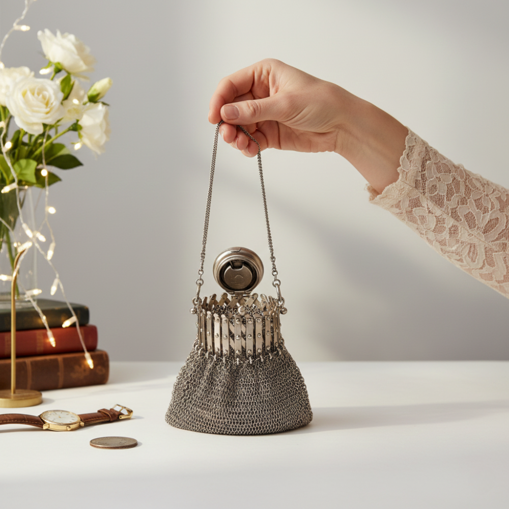 Aldric – Borsa in maglia medievale inglese fatta a mano degli anni '20