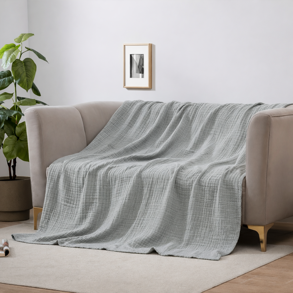 CLOUDSOFT - Coperta in Cotone Ultra-Morbido per Comfort Traspirante Quotidiano