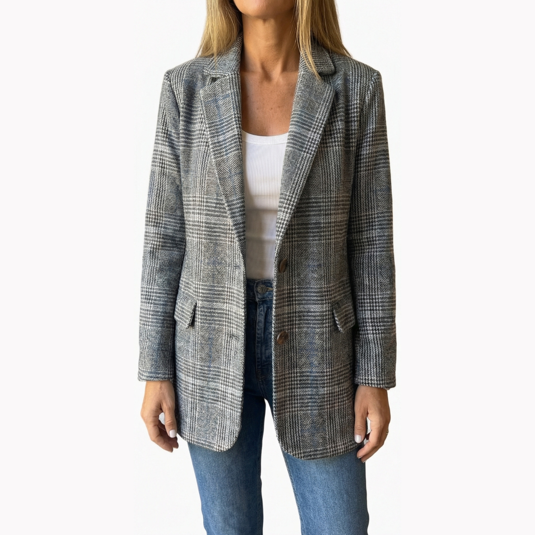 Ellara – Blazer a Revers a Quadri Relax