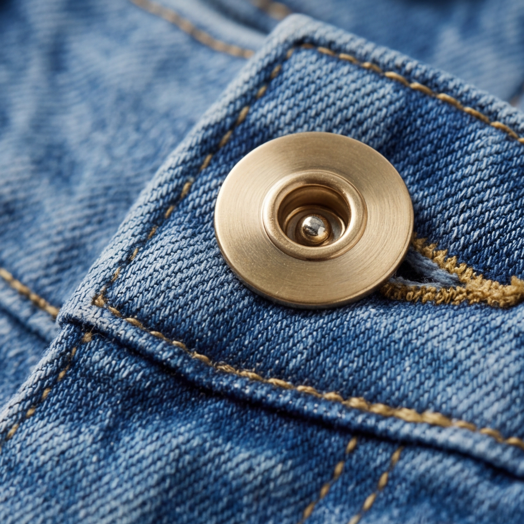 Revelle – Jeans a gamba larga con bottoni retro