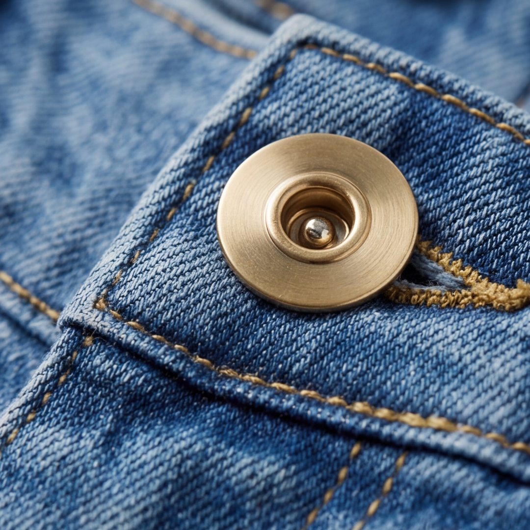 Revelle – Jeans a gamba larga con bottoni retro