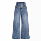 Revelle – Jeans a gamba larga con bottoni retro