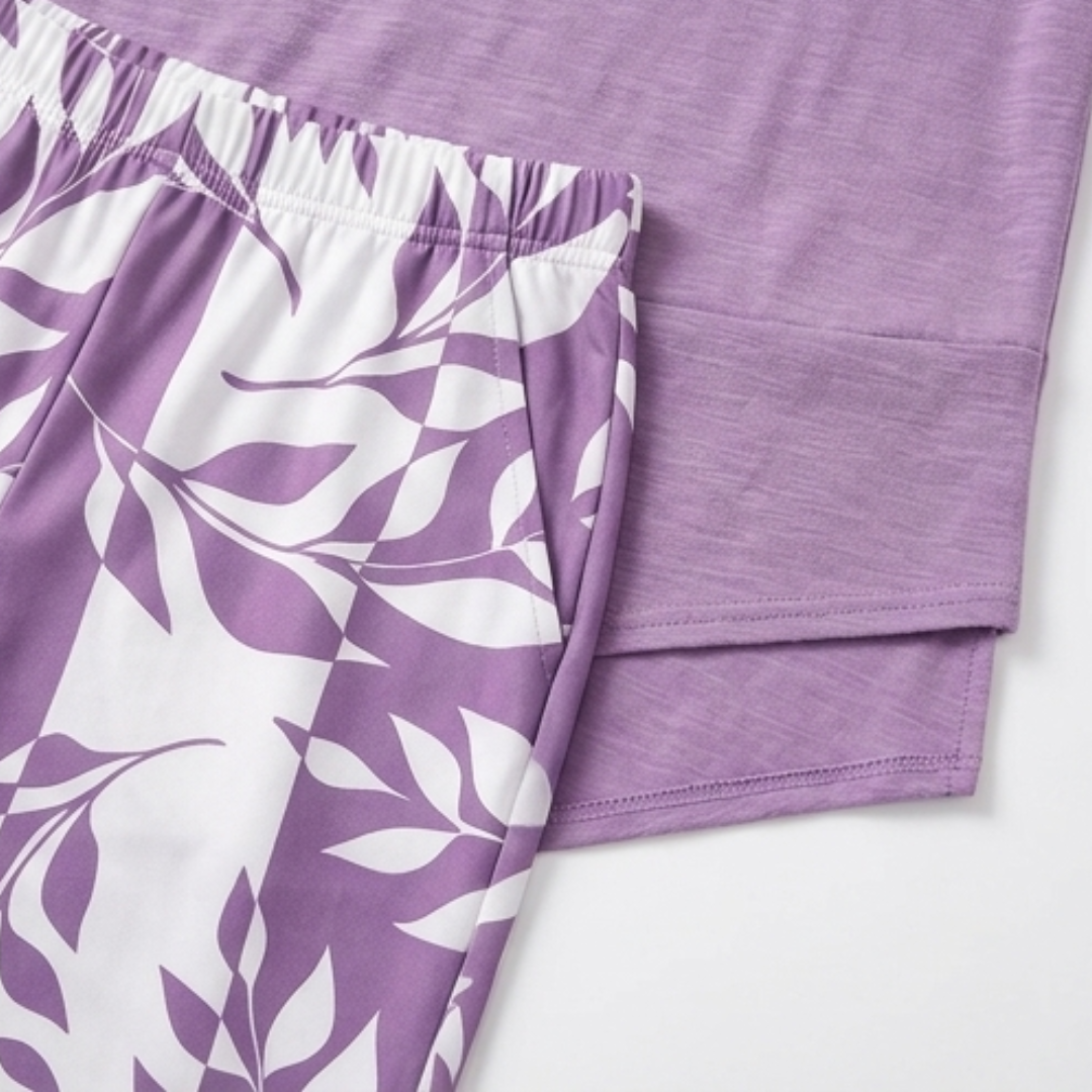 Lunavia – Set Tunica Asimmetrica e Pantaloni a Gamba Larga