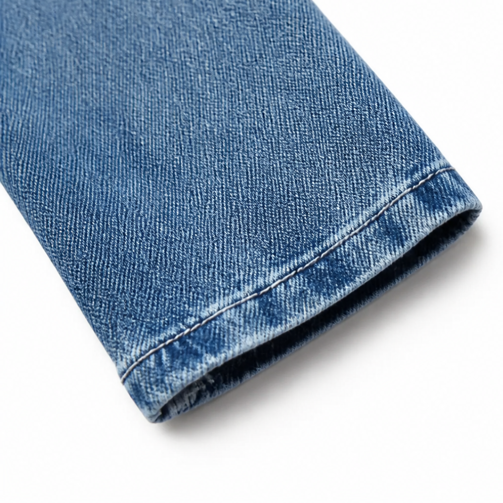 Maelyn – Giacca di jeans con bordi a volant e apertura frontale