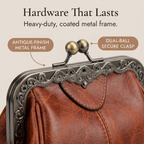 Bellora – Borsa a Mano Vintage con Chiusura a Bacio